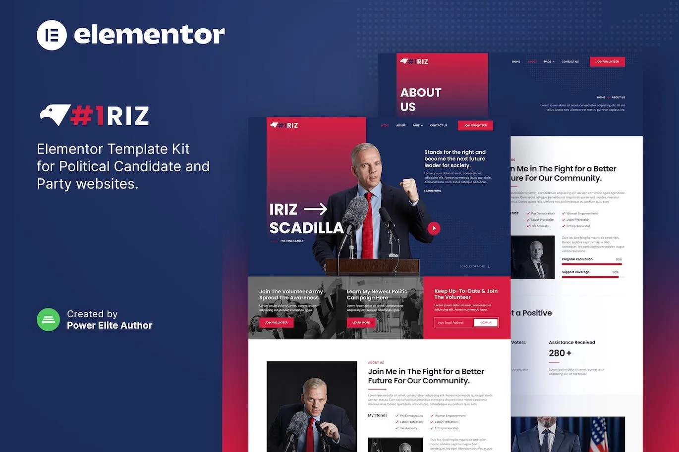Iriz – Political Candidate & Party Elementor Template