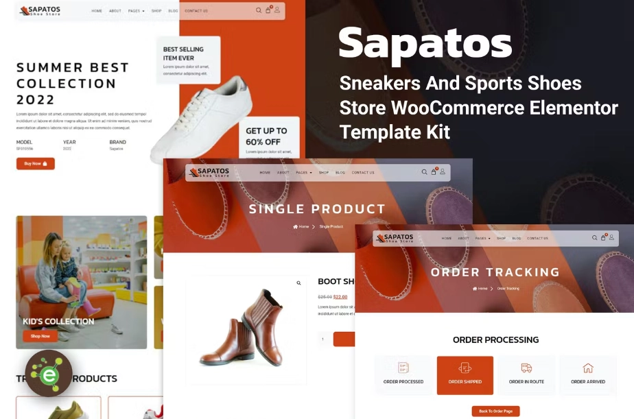 Sapatos – Sneakers & Sports Shoes Store WooCommerce Elementor Template
