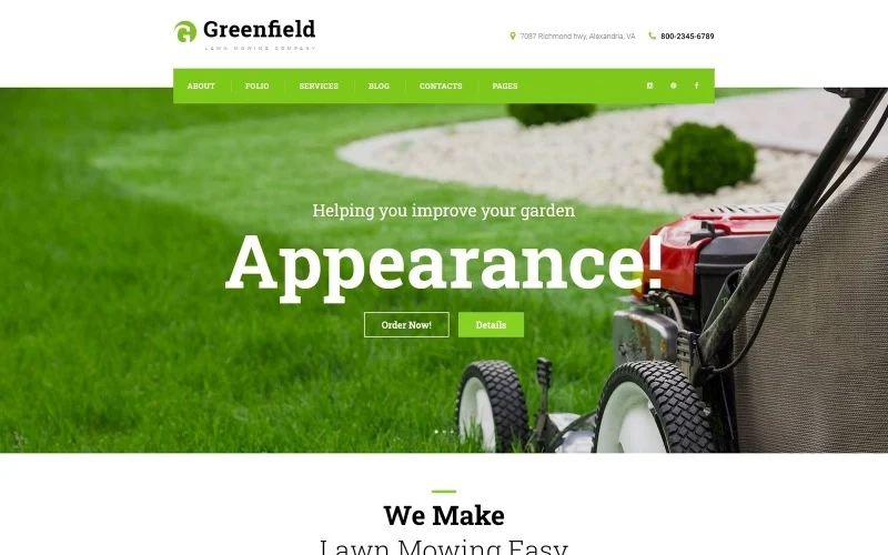 GreenField – Lawn Mowing Company Responsive WordPress Theme