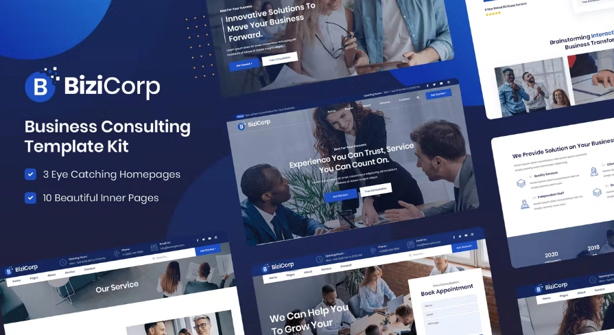 BiziCorp – Business Consulting Elementor Template