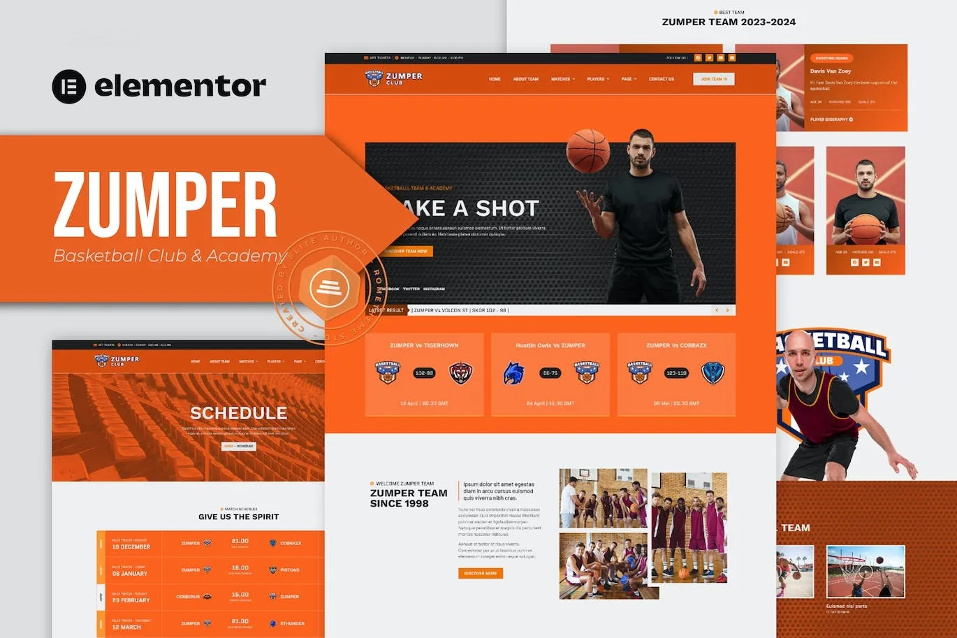 Zumper – Basketball Club & Academy Elementor Template