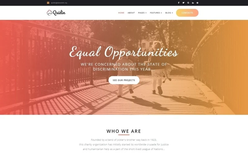 Quidin – Charity Fully Responsive WordPress Theme
