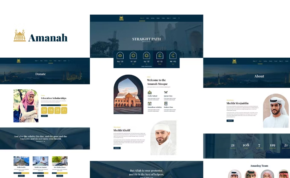 Amanah – Mosque & Islamic Center Elementor Template