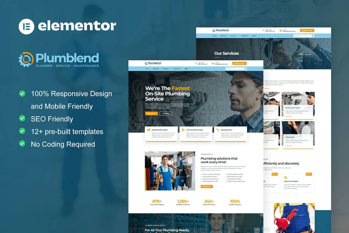 Plumbend – Plumbing Service Elementor Template