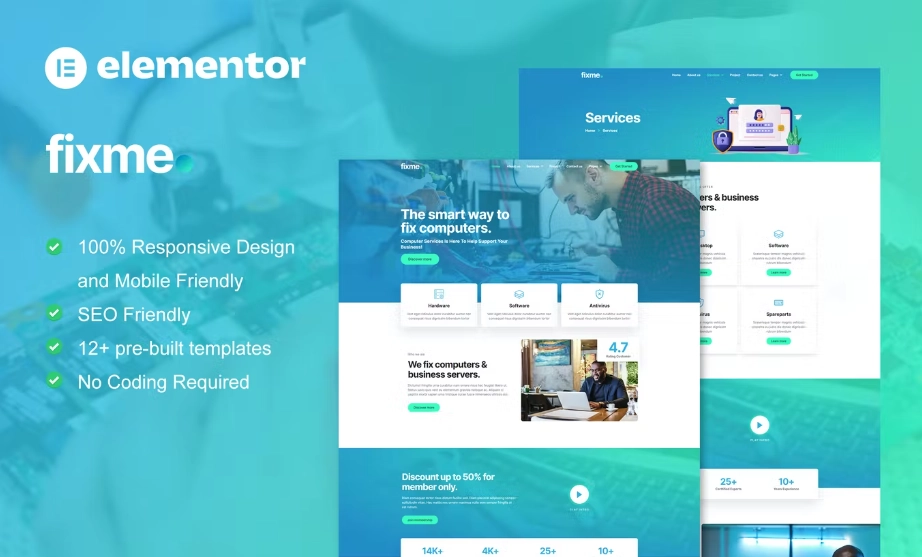 Fixme – Computer Repair Service Elementor Template