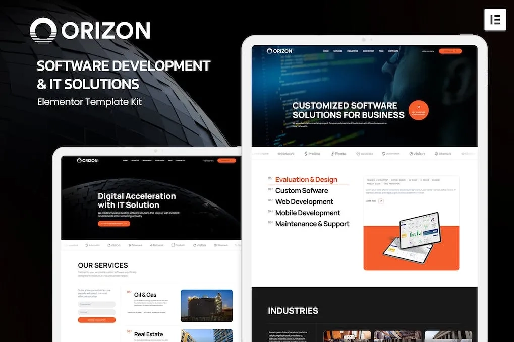 Orizon – Software Development & IT Solutions Elementor Template