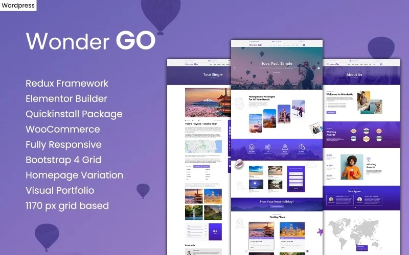 Wonder GO – Tour Booking and Travel WordPress Theme