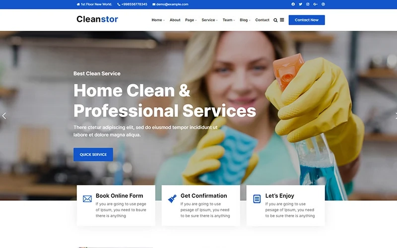 Cleanstor – Cleaning Company Responsive WordPress Theme