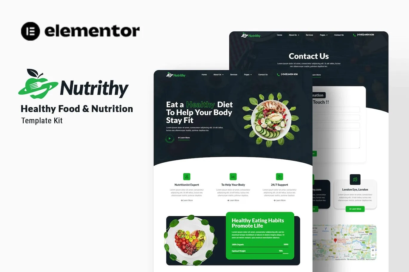 Nutrithy – Healthy Food & Nutrition Elementor Template