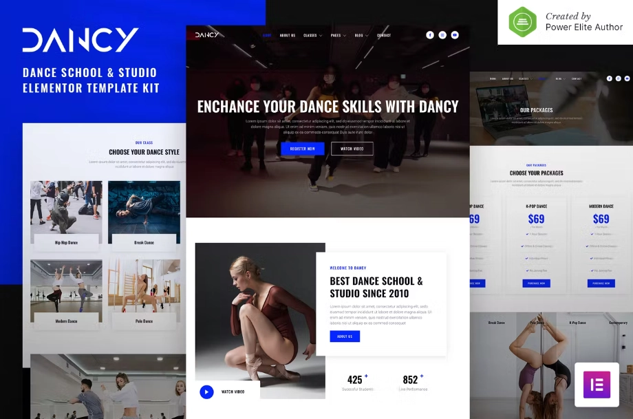 Dancy – Dance School & Studio Elementor Template