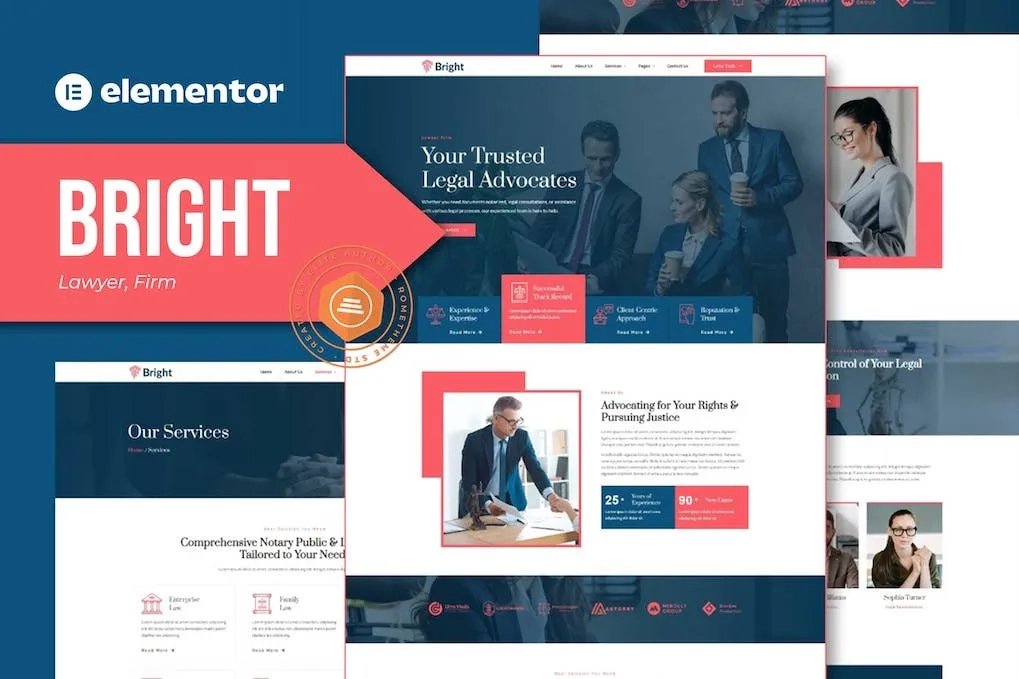 Bright – Lawyer and Firm Elementor Template