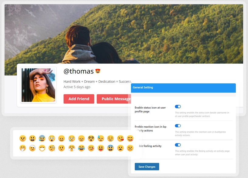 Wbcom Designs - BuddyPress Status