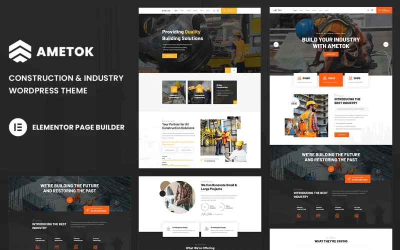 Ametok – Construction & Industry Wordpress Elementor Theme WordPress Theme