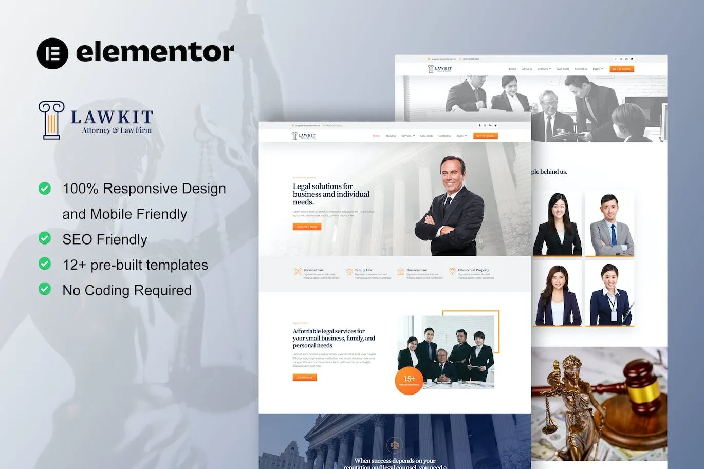 Lawkit – Attorney Law Firm Elementor Template
