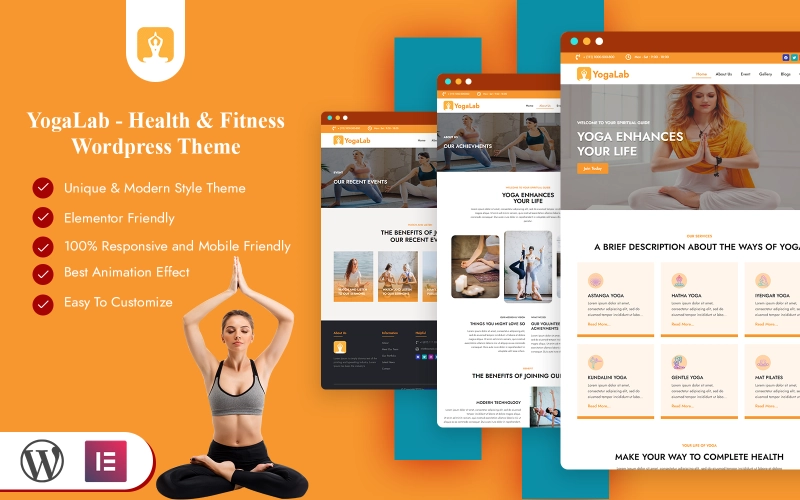 YogaLab – Yoga Health & Fitness Wordpress Theme WordPress Theme