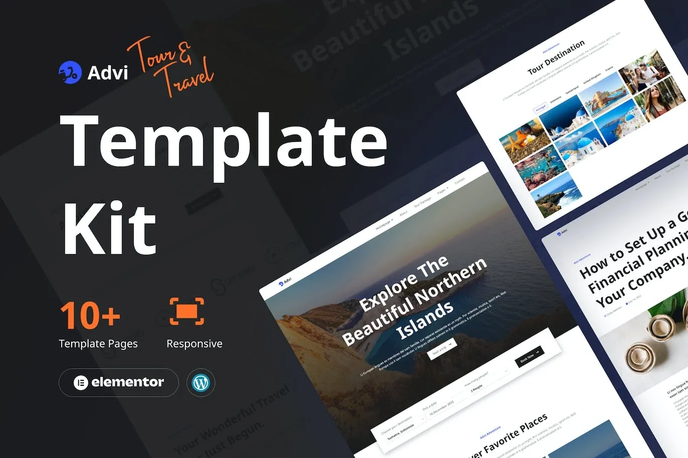 Advi – Creative Tour and Travel Elementor Pro Template