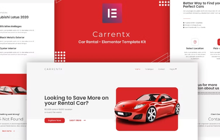 Carrentx – Car Rental Elementor Template