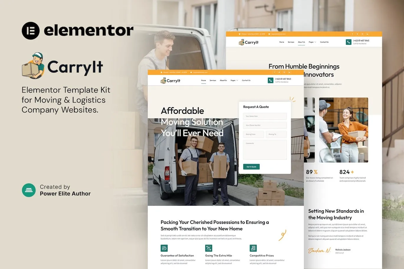 CarryIt – Moving & Logistics Company Elementor Template