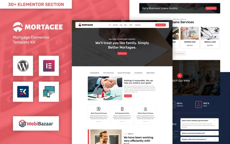 Mortagee – Banking, Loan Business & Finance WordPress theme WordPress Theme