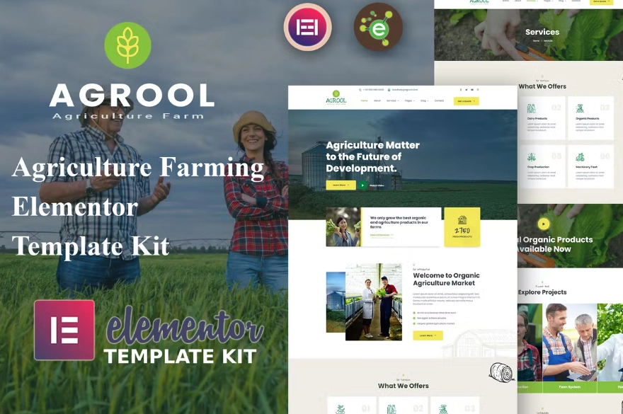 Agrool – Agriculture Farming Elementor Template