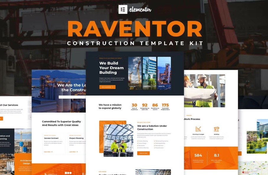 Raventor – Construction & Architecture Elementor Template