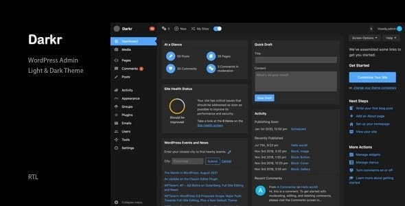 Admin Theme - Darkr