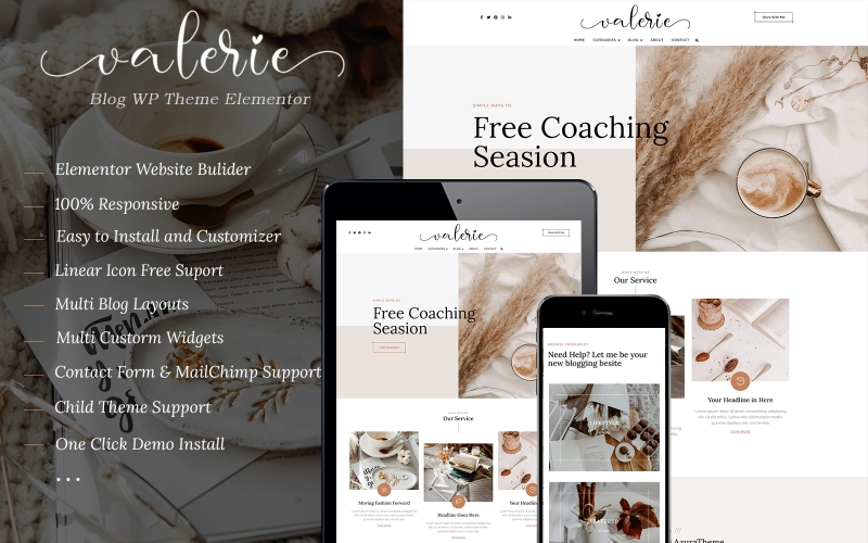 Valerie – Blog WordPress Theme Elementor