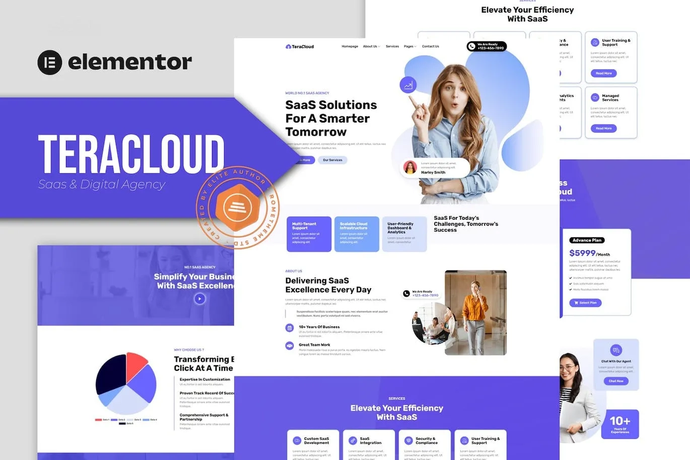 Teracloud – Saas & Digital Agency Elementor Template