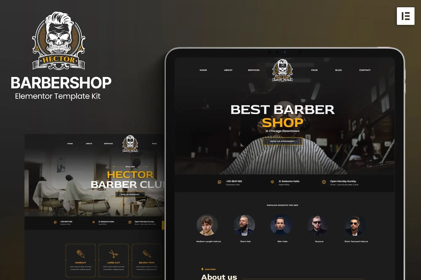Hector – Barbershop Elementor Template