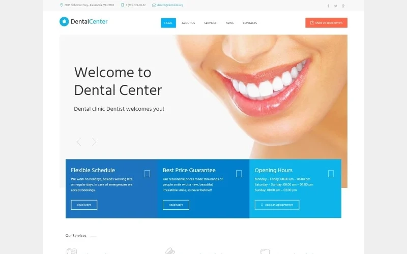 Dentalcenter – Dental Clinic Responsive WordPress Theme