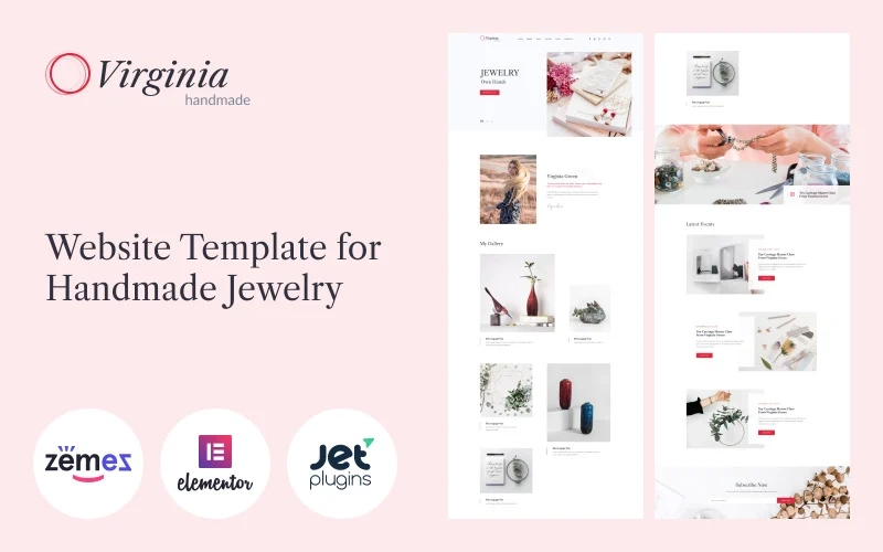 Virginia – Website Template for Handmade Jewelry with Elementor Builder WordPress Theme