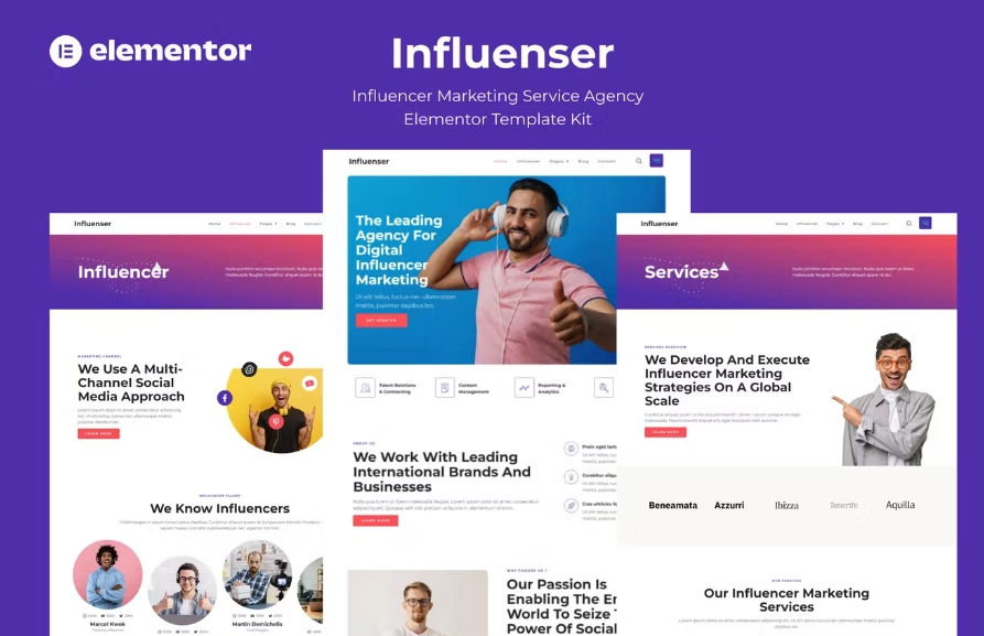 Influenser – Influencer Marketing Services Agency Elementor Template