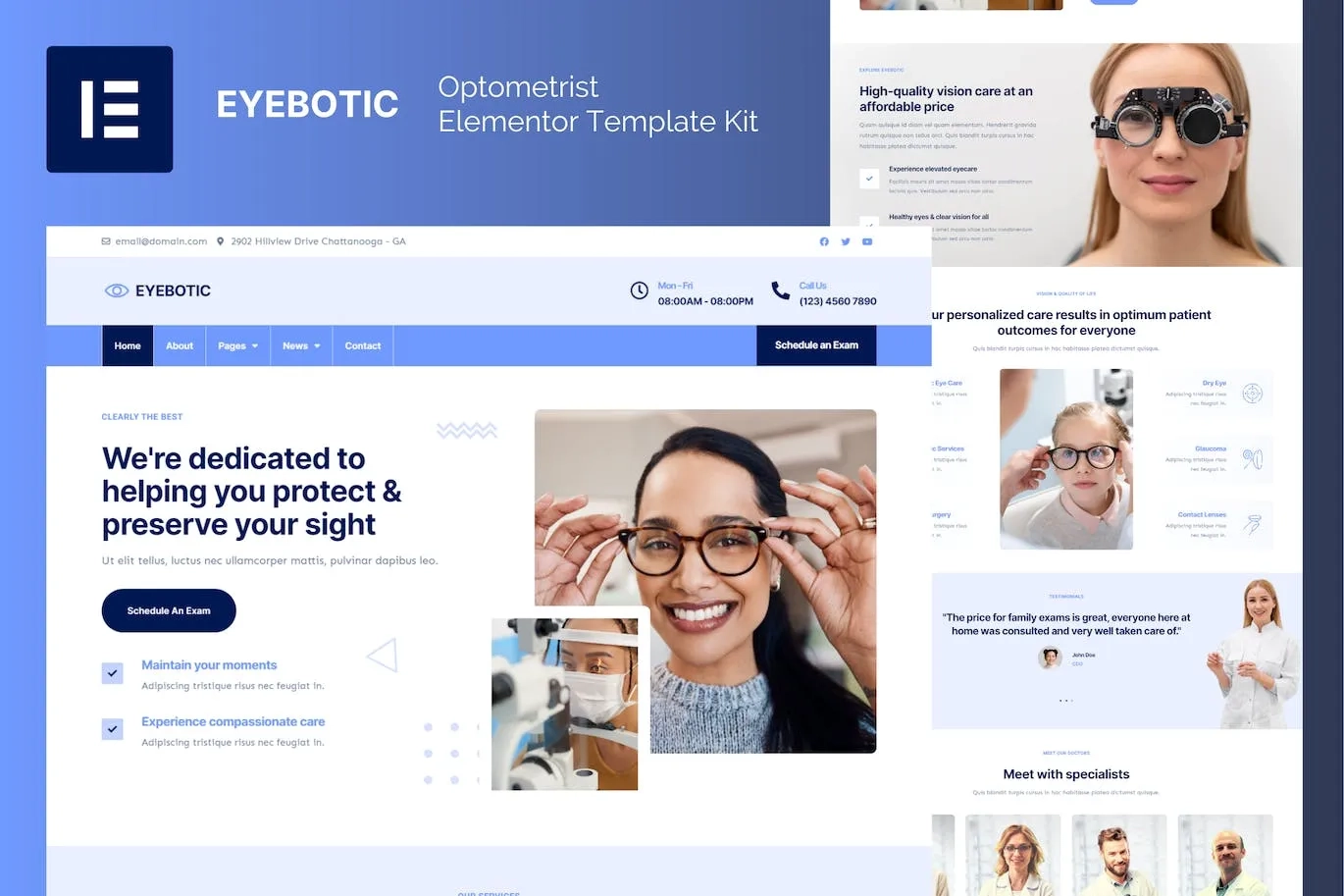 EyeBotic – Optometrist Elementor Template