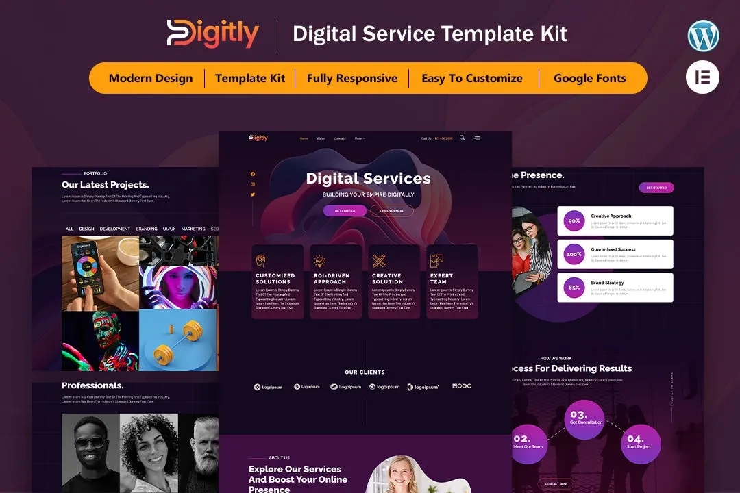 Digitly – Digital Service Agency Elementor Template