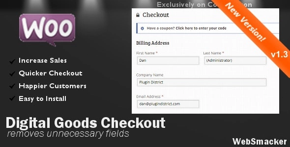 Digital Goods Checkout for WooCommerce
