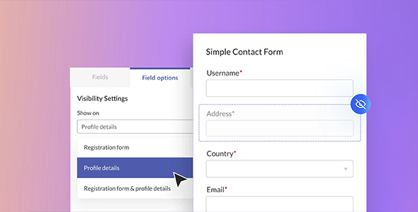 User Registration Field Visibility Addon