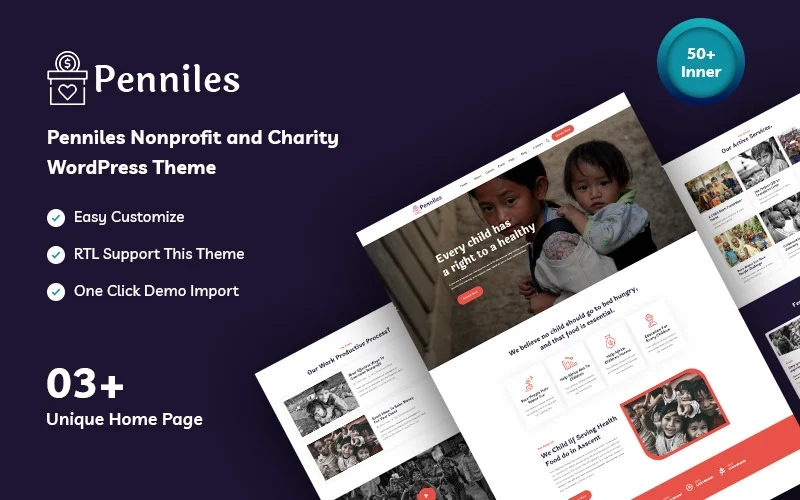 Penniles – Nonprofit and Charity WordPress Theme