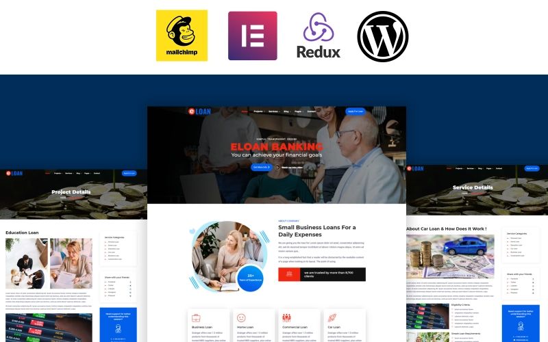 Eloan – Banking, Loan and Insurance Elementor WordPress Theme
