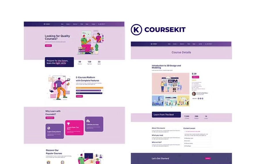 Course – Online e-Learning Elementor Template Kit
