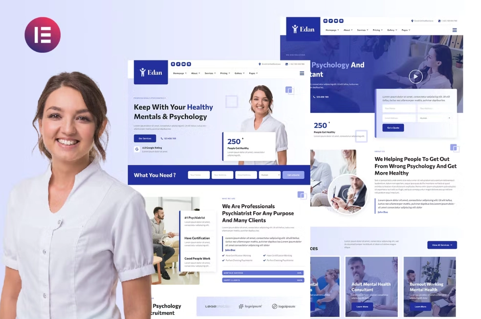 Edan – Human Psychology & Consultant Elementor Template