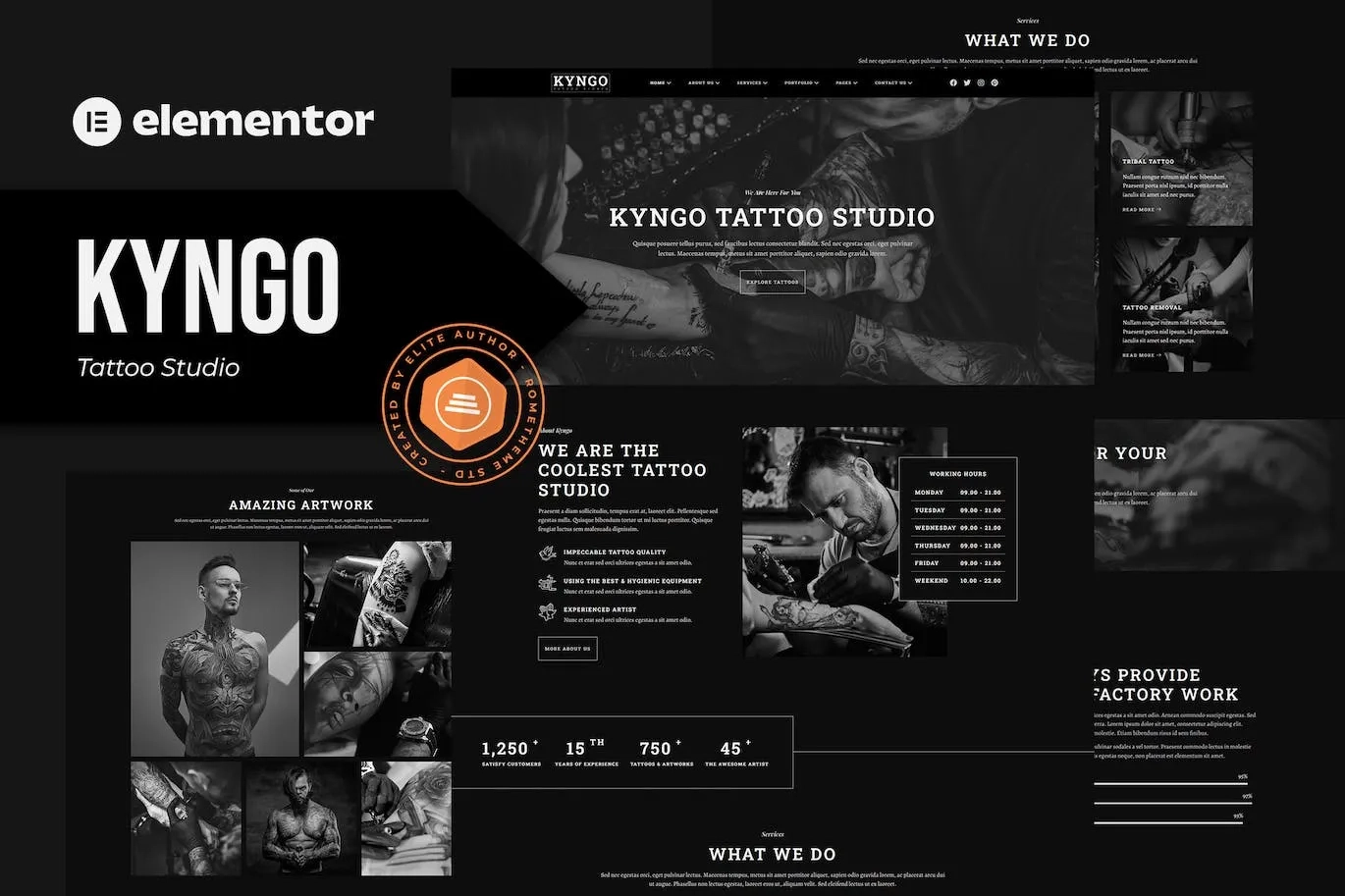 Kyngo – Tattoo Studio Elementor Template