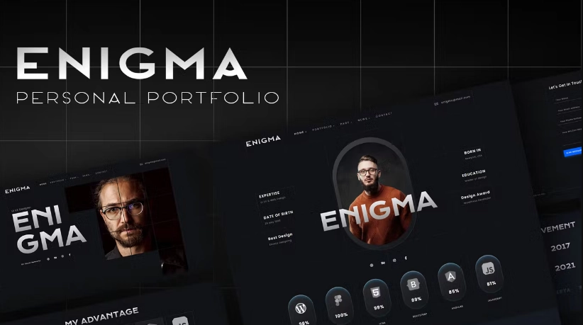 Enigma – Personal Portfolio Elementor Template