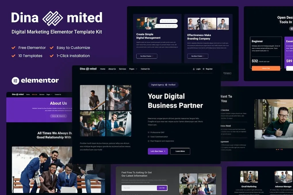 Dinamited – Digital Marketing & Business Elementor Template