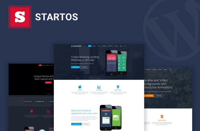 Startos – Modern App Landing Page WordPress Theme