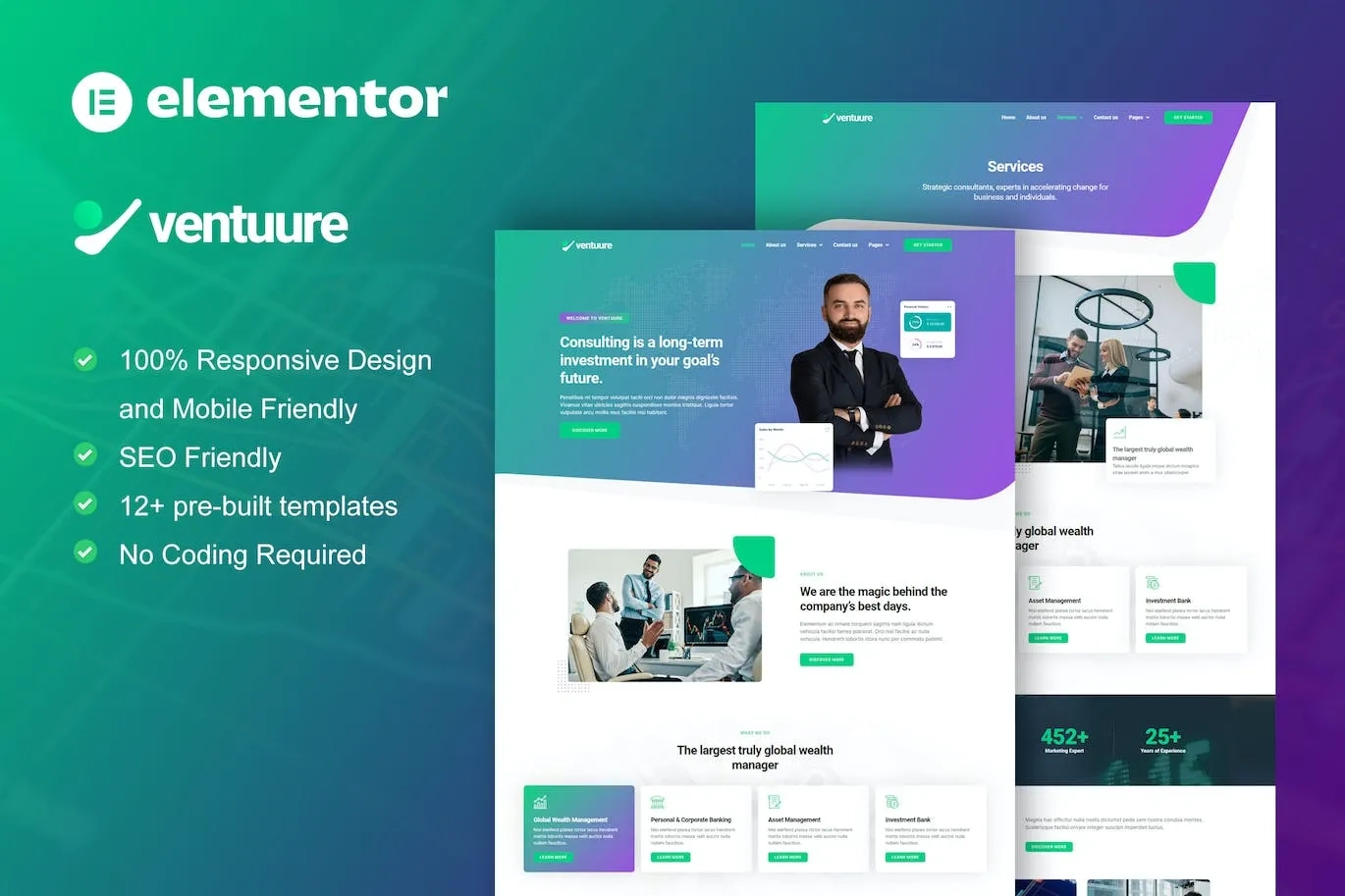 Ventuure – Business Consulting & Investment Elementor Template