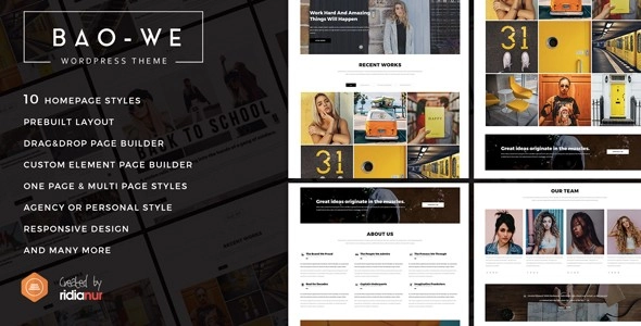 Baowe – Responsive One/Multi Page Portfolio WordPress Theme