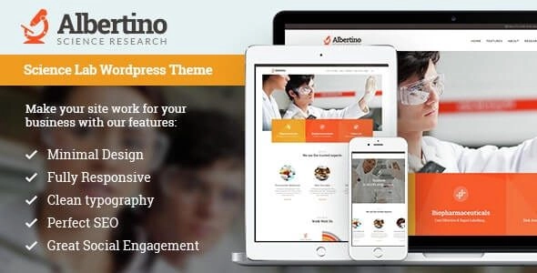 Albertino – Science Laboratory Research & Technology WordPress Theme
