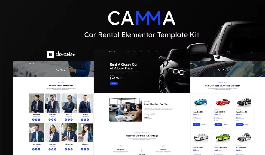 Camma – Car Rental Elementor Template
