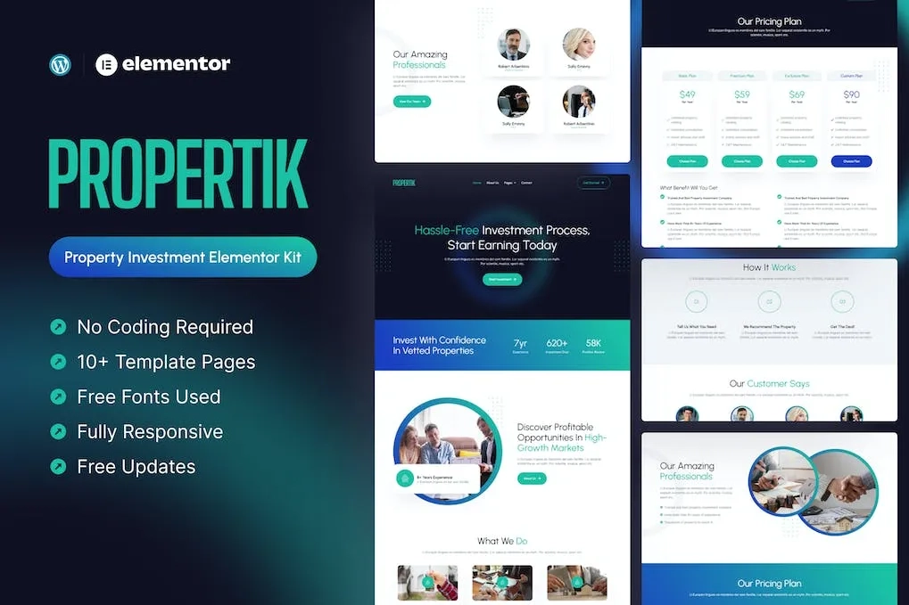 Propertik – Property Investment Elementor Pro Template