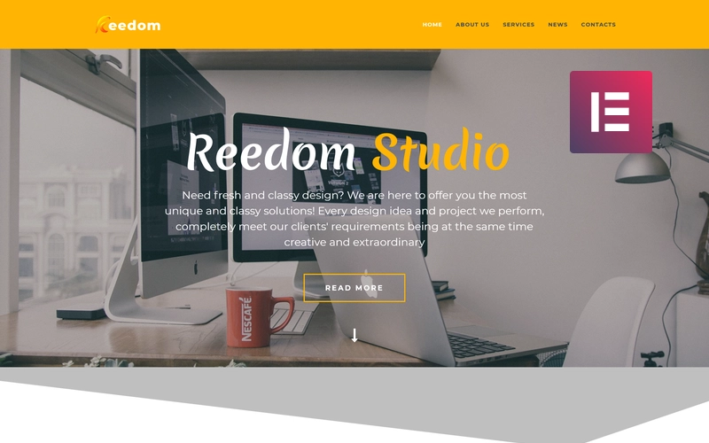 Reedom – Web Design Studio Multipurpose Minimal WordPress Elementor Theme WordPress Theme